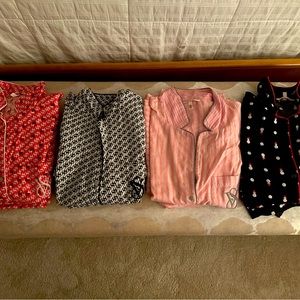 Victoria Secret Pajama 4 Set Bundle - 4 tops and 4 bottoms. ALL SIZE SMALL